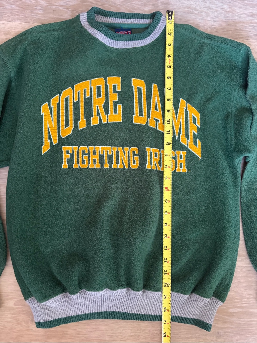 Vintage 90s Notre Dame Fighting Irish Savvy Fleece Sweatshirt M - Picture 6 of 6
